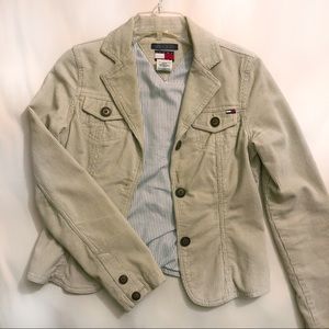 Tommy Jeans Cream Corduroy Blazer Jacket sz S
